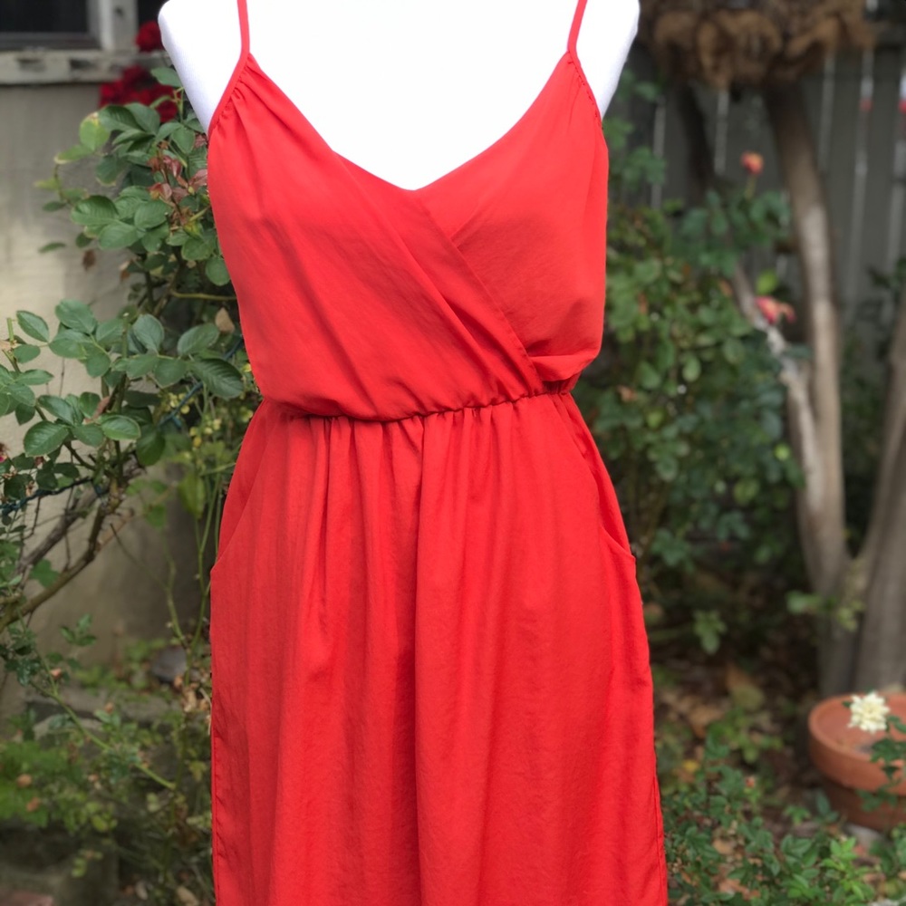Lush Surplice Bodice Spaghetti Strap Dress